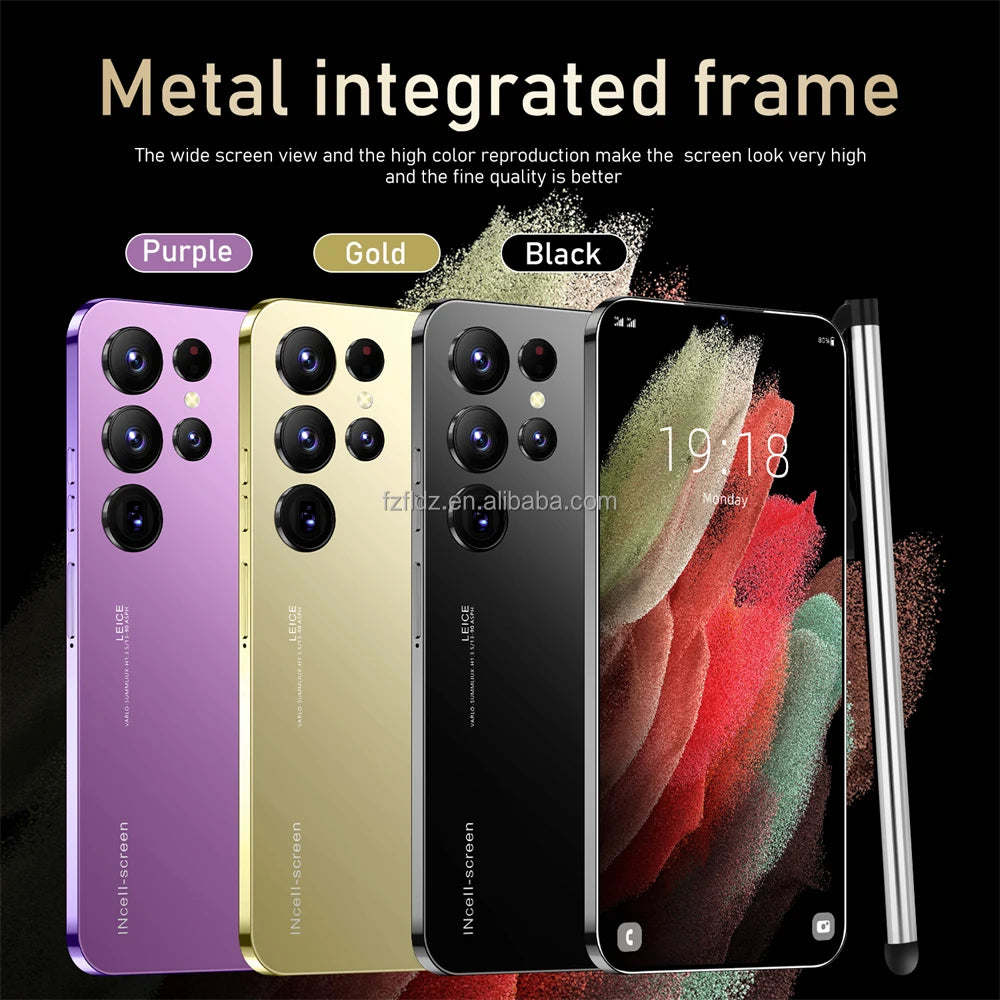 Tidesmit S24 Ultra 5G smartphone with 7.3-inch HD screen 16GB RAM and 1TB storage in sleek premium design