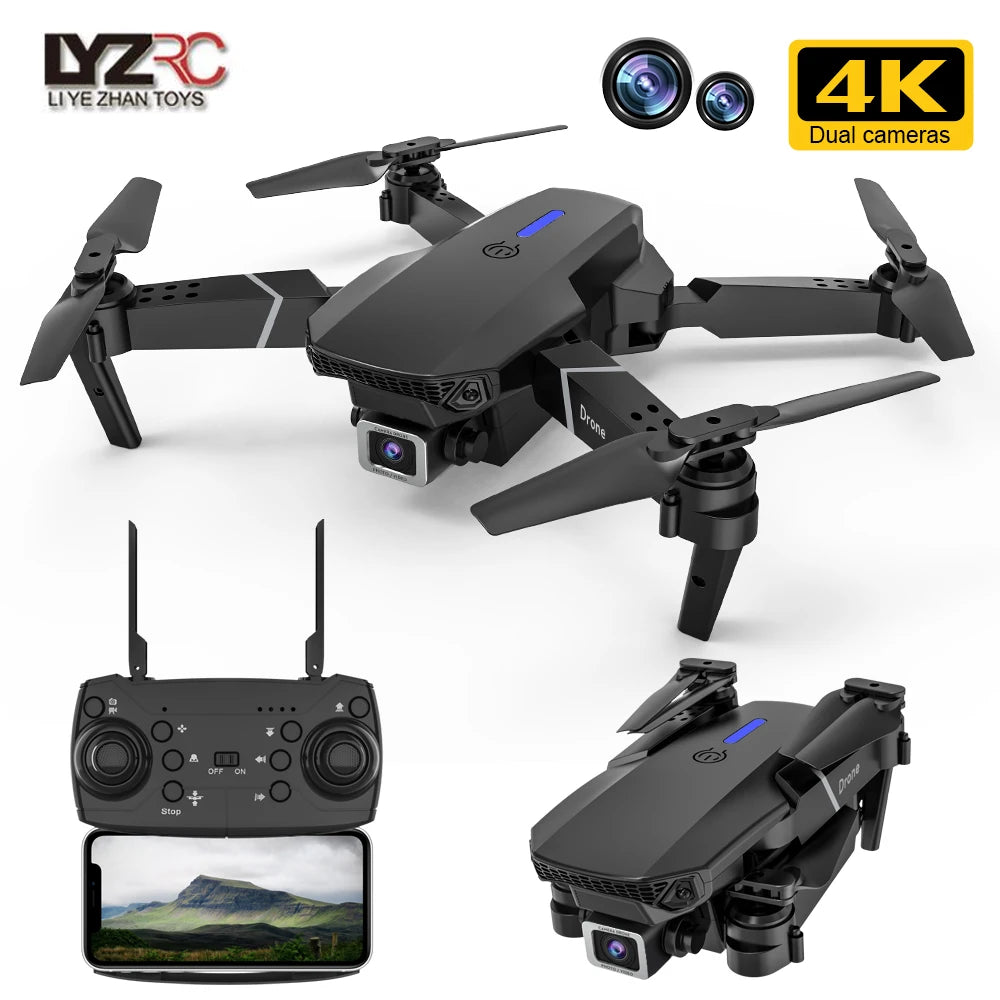 E88 Drones 4k HD Wide-angle Drones Profesionales Real-time Transmission FPV Drone Camera Dronesdron Con Cam 4k Tidesmit