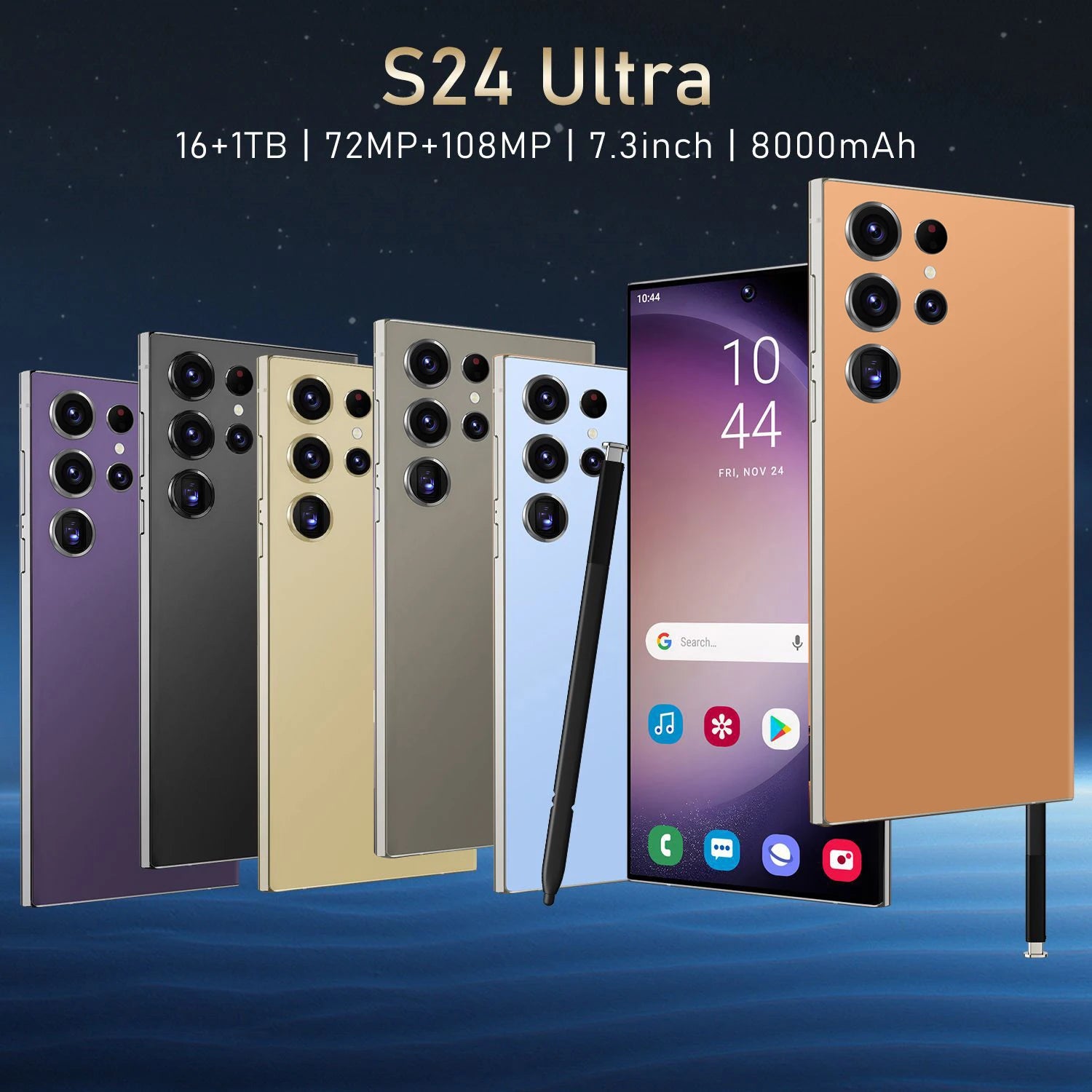 S24 Ultra 5G Smart Phone High Quality 16GB RAM and 1TB Storage Phone Tidesmit