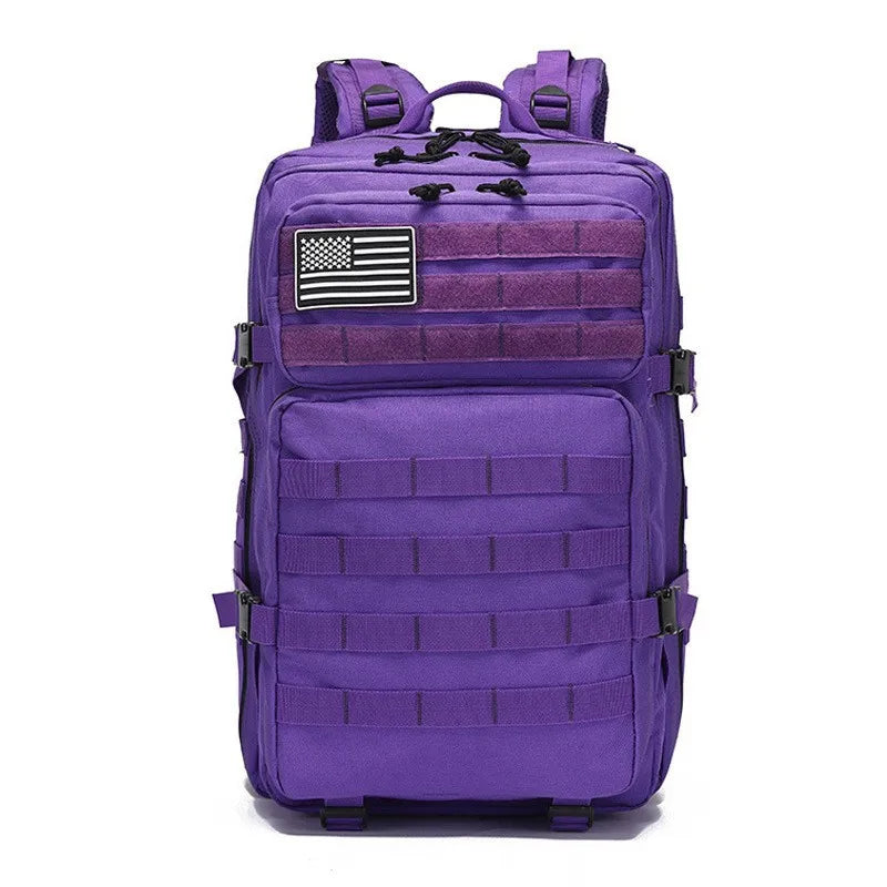 Large Capacity 45L Liters Oxford Waterproof Tactic Fitness Backpack Premium Molle Tactical Gym Trekking Backpack Purple 45 Liters Tidesmit