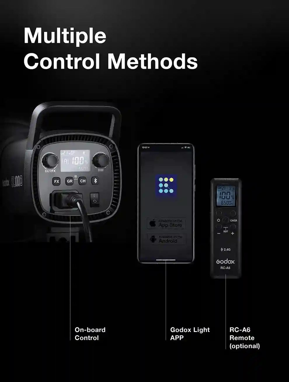 Godox SL100D LED Video Light 100W 5600K Bowens Mount Studio Kit Tidesmit