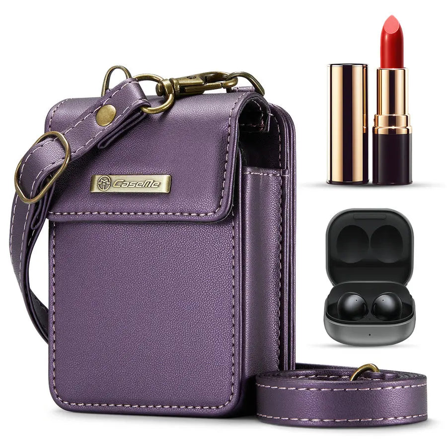 CaseMe Wholesale Custom Mini Zipper Bag Headphone Earbuds Protective Case for Samsung Buds 3 2 FE Universal Earphone Case Bag Purple CaseMe Package Tidesmit