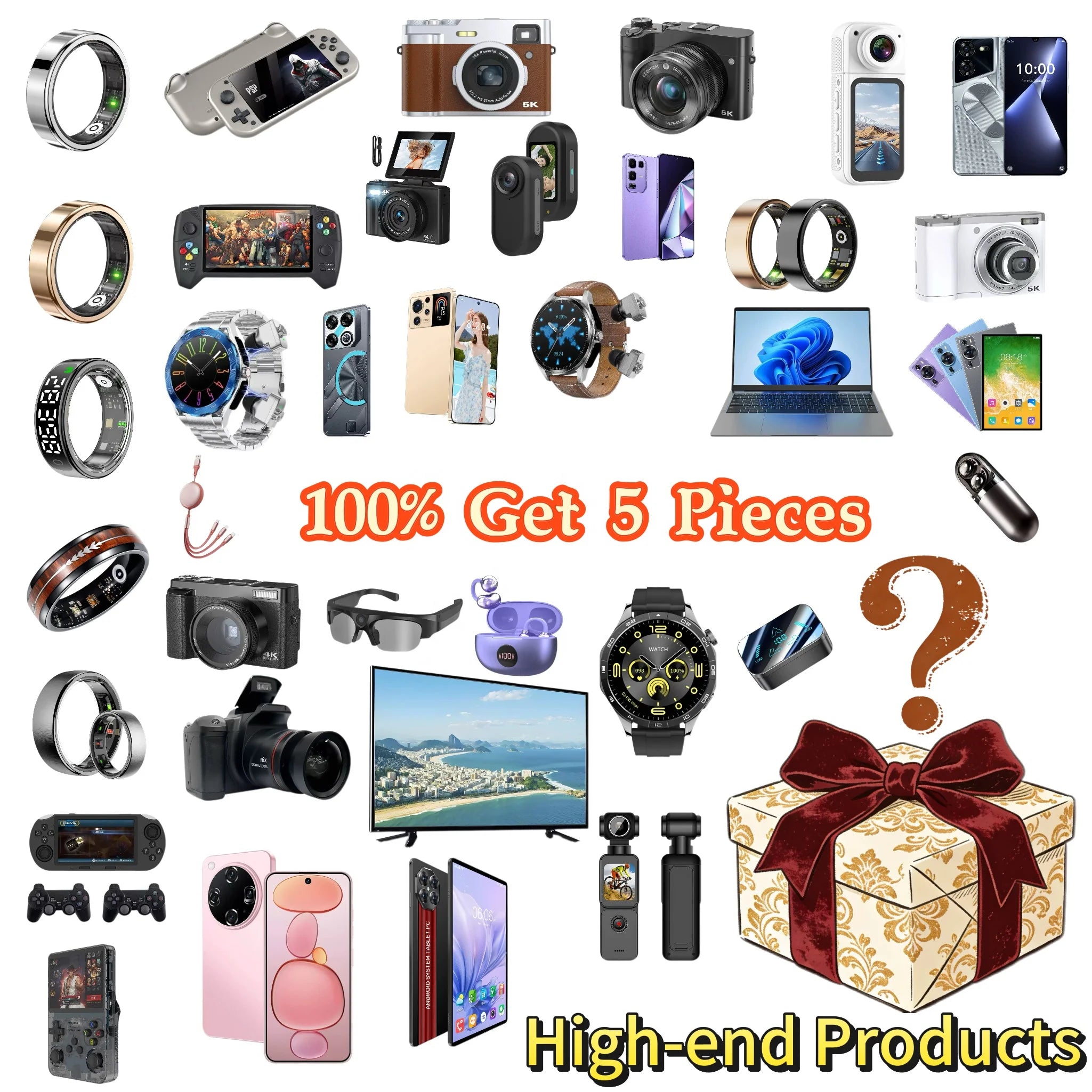 Long Worth 5G Smartphone Mystery Box containing random high-tech electronics for tech enthusiasts and gift givers