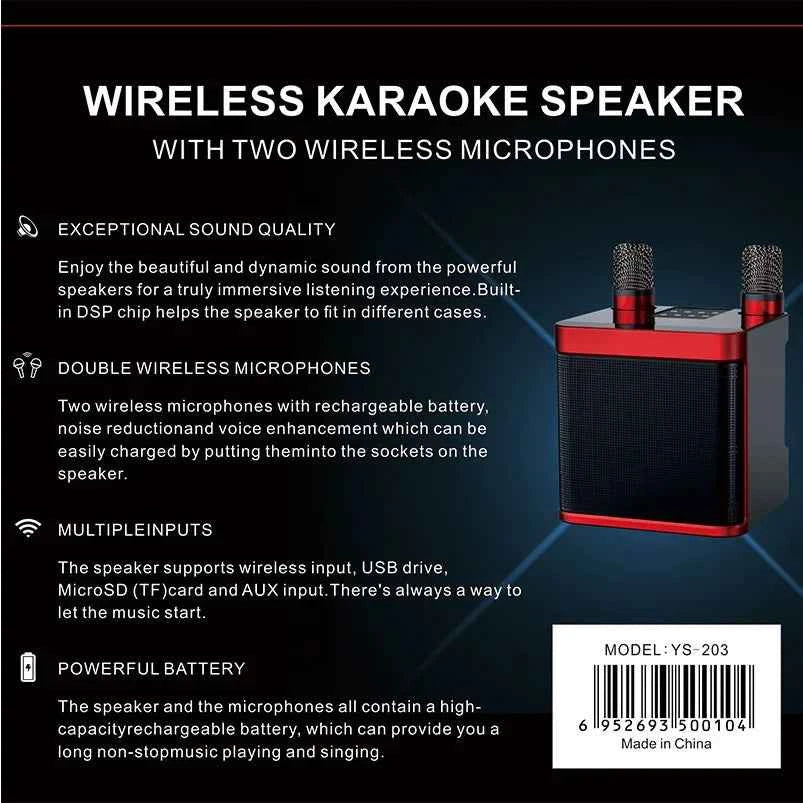 Ktv Stereo Karaoke Machine Portable Bluetooths Karaoke Speaker for Adults and Kids With 2 Wireless Microphones My Store