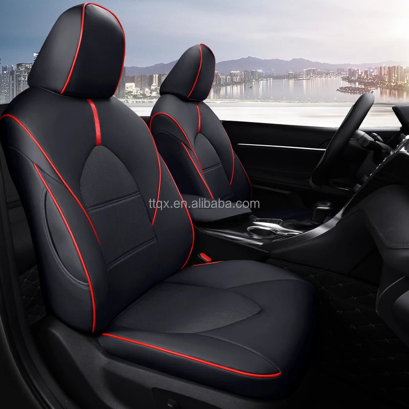 Car Seat Covers for Toyota Camry 2018-2024 Seat Covers Full Set Luxury Leather Car Accessories Waterproof Car Seat Protector