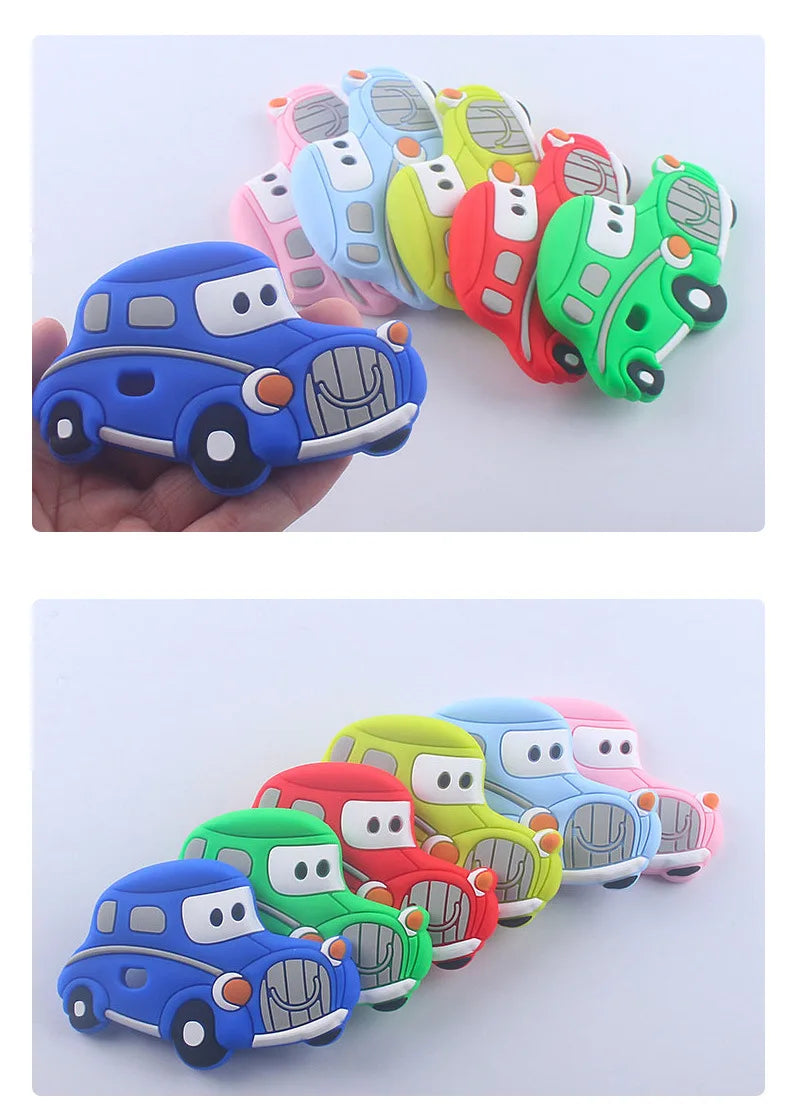 BPA Free 1pc Car Shaped Silicone Baby Teether Rodent Baby Teething Toys Chewable Products Nursing Gift For Baby Boy