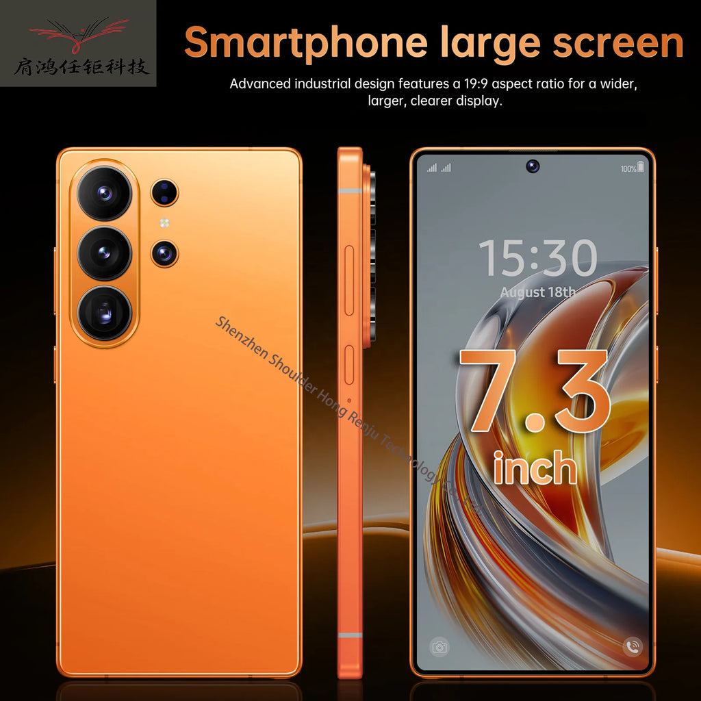 Tidesmit S26 Ultra smartphone featuring 108MP camera, built-in pen, and 144Hz display in a sleek modern design.