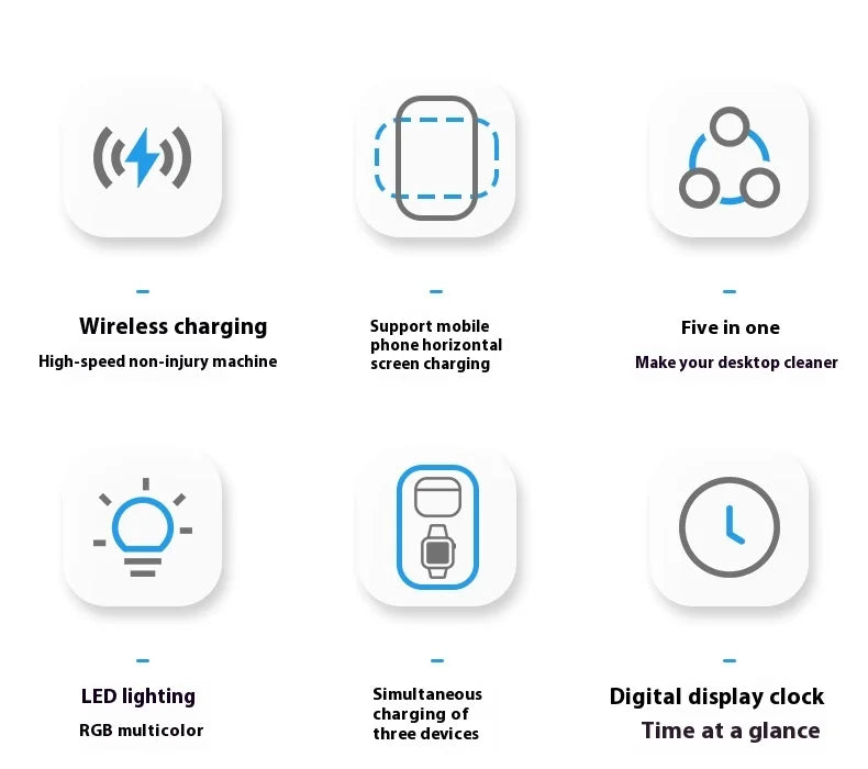 Three-In-One Wireless Charger with Magnetic Feature 15W USB Input for Apple Mobile Phones Headphones Watches Tidesmit