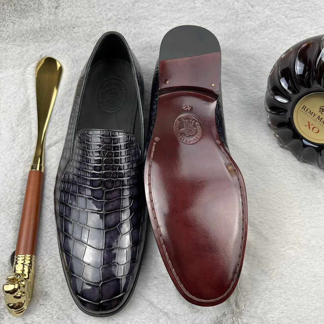 Genuine Alligator Skin Loafers High Quality Handmade Formal Shoes for Men Crocodile Leather Slip-on Casual Men's Shoes