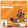 Forklift Model Led Digital Display Clock Wireless Charger Phone Holder Car 3 in 1 Wireless Charging Station Universal Orange Tidesmit