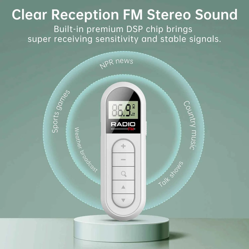 Factory Mini Portable Pocket Digital Tuning Multiband MP3 Radio Player with Rechargeable Battery FM Radio for Walkman My Store