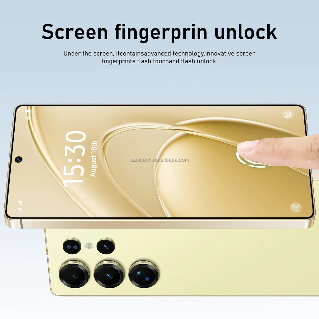 5G Smartphone 1TB 16GB RAM - Android 15 Dual SIM Gold Tidesmit