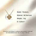 Newest 18K Solid Gold Four Leaf Clover Dancing Diamond Pendant Necklace Trendy Women Jewelry Wholesale Drop Shipping