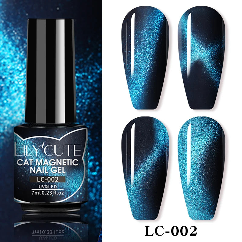 Magnetic Cat Eye Gel Nail Polish – Reflective UV Soak Off Kit Permanent Makeup Machines LC-002 Tidesmit