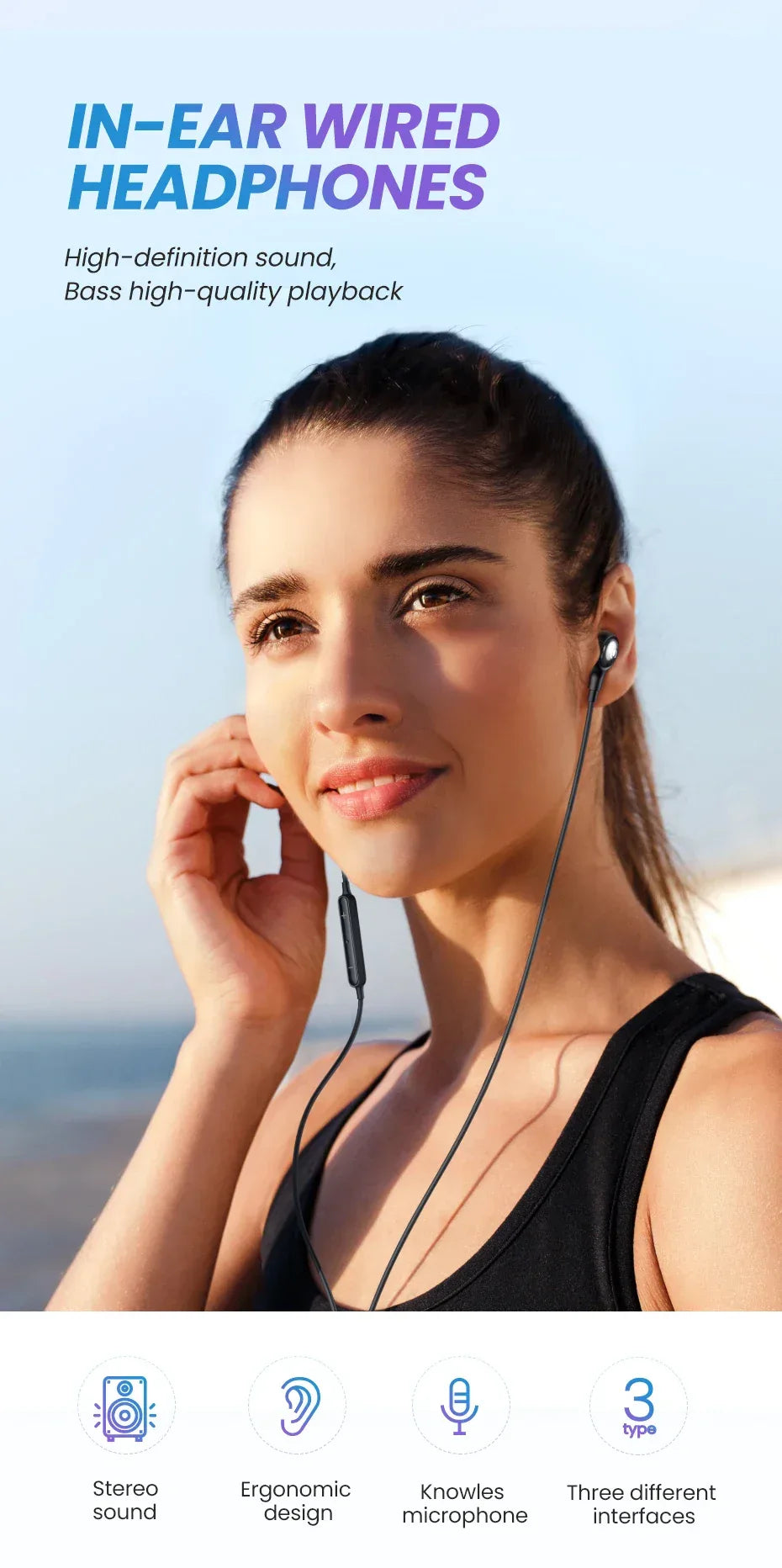 Wired Earbuds With Noise Cancelling Microphone by Tidesmit Tidesmit
