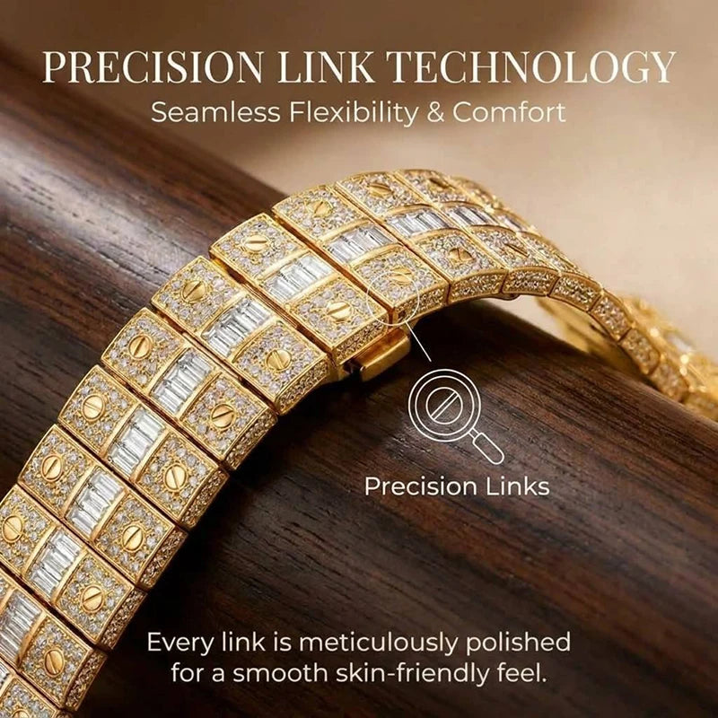 Custom logo Sapphire Crystal Luxury Moissanite Watch Waterproof Dial Stainless Steel Automatic Mechanical Diamond Watch Case