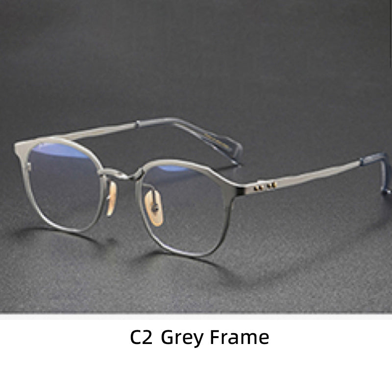 Luxury Pure Titanium Glasses Frames Minimalist Screwless Design Ultralight Eco-friendly Round Optical Eyewear with Case