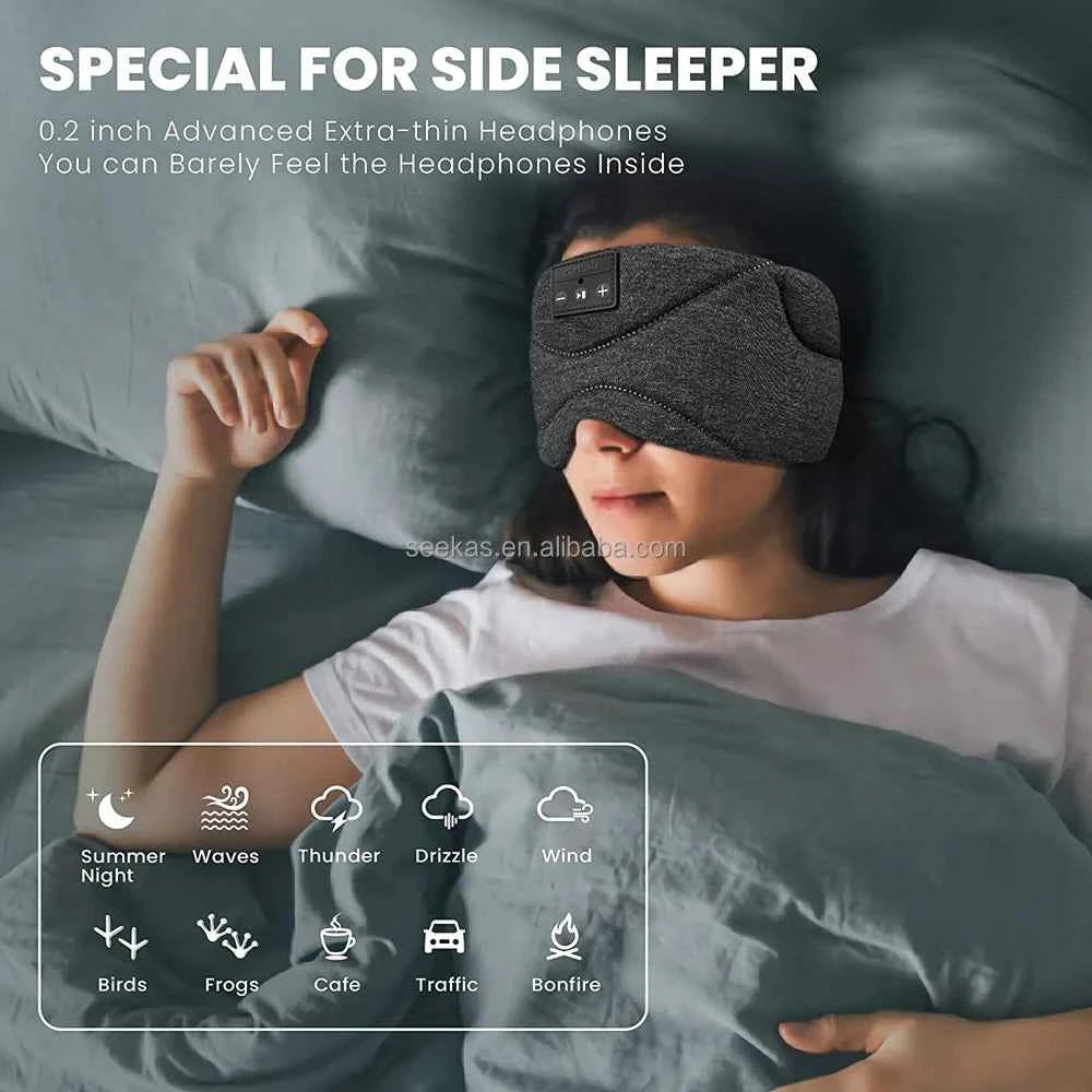 Bluetooth Sleep Headphones with Ultra Soft Thin Speakers for Side Sleepers - Sleep Mask with Built-in 20 Soothing Sound White Noise House Speakers My Store