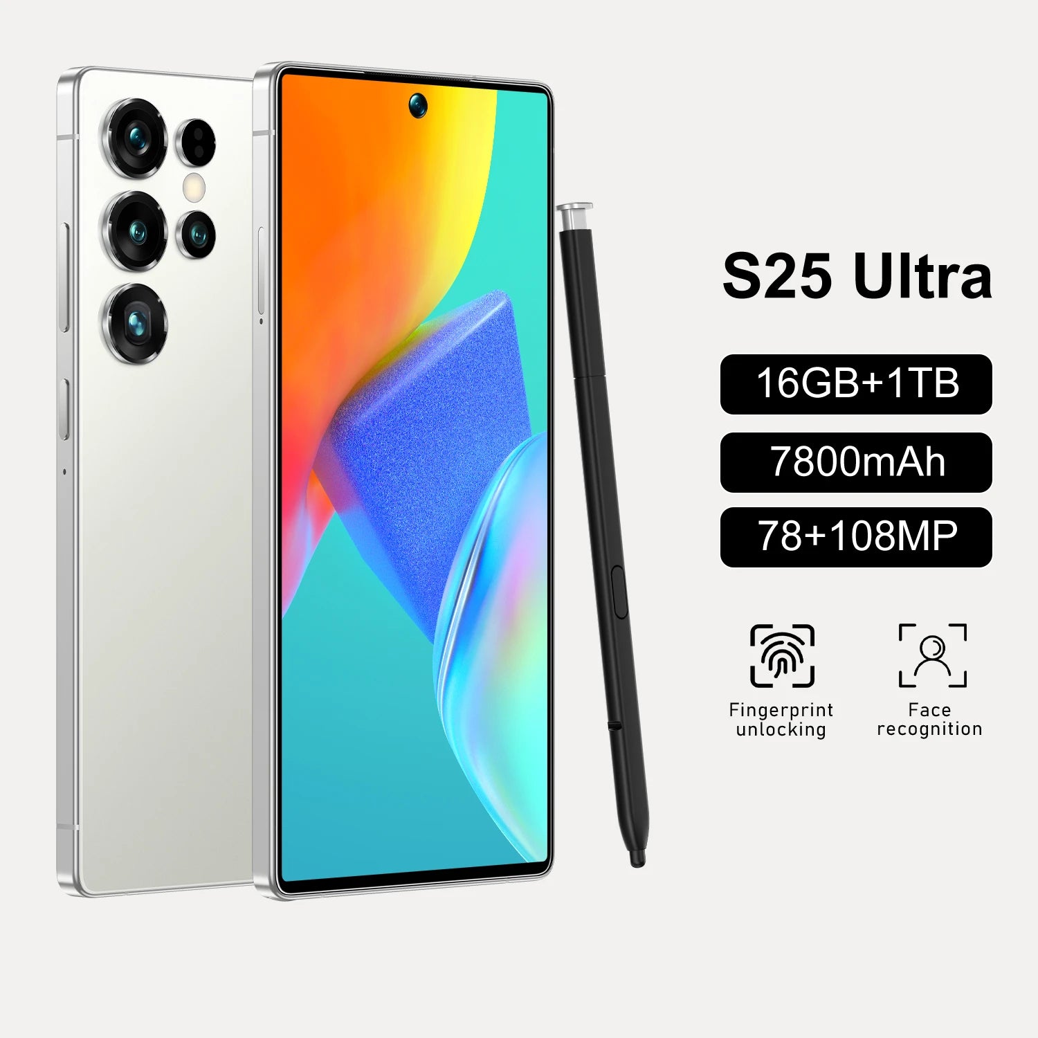 Tidesmit 7.3" Android 15 Smartphone, 16GB RAM, 1TB Storage - EU Certified Tidesmit
