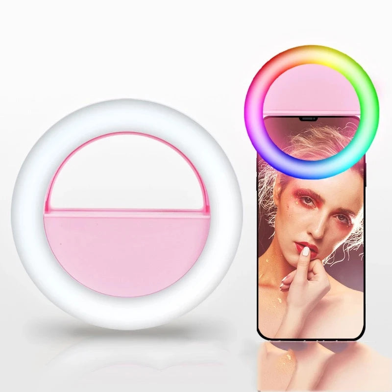 Top Selling Dimmable Clip-on RGB Led Selfie Ring Light Fill Lamp for Mobile Phone Photography Tidesmit