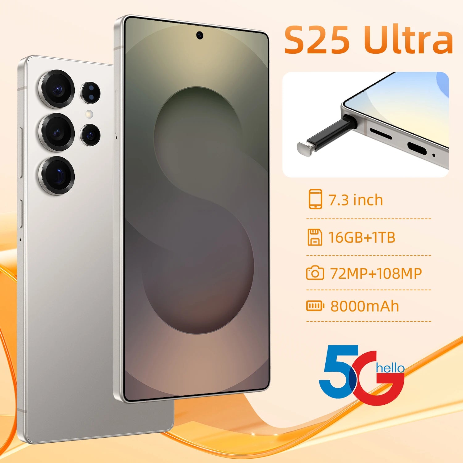 S25 Ultra 5G Smartphone 1TB 16GB RAM - High Capacity Mobile Tidesmit