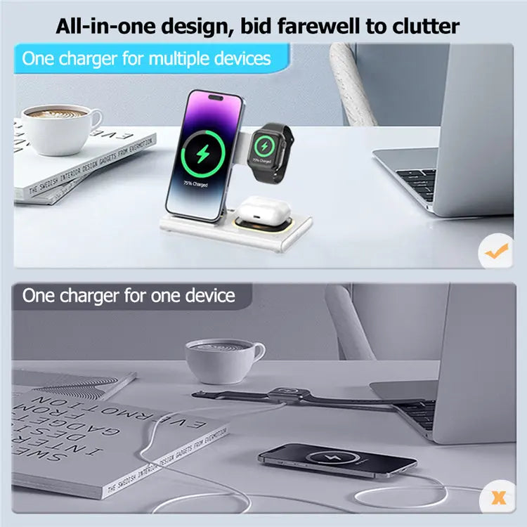 15W Fast Charging Station 3 in 1 Wireless Charger for Best Seller Products on Amazon 2024 in USA for Apple Samsung Multi Device Tidesmit