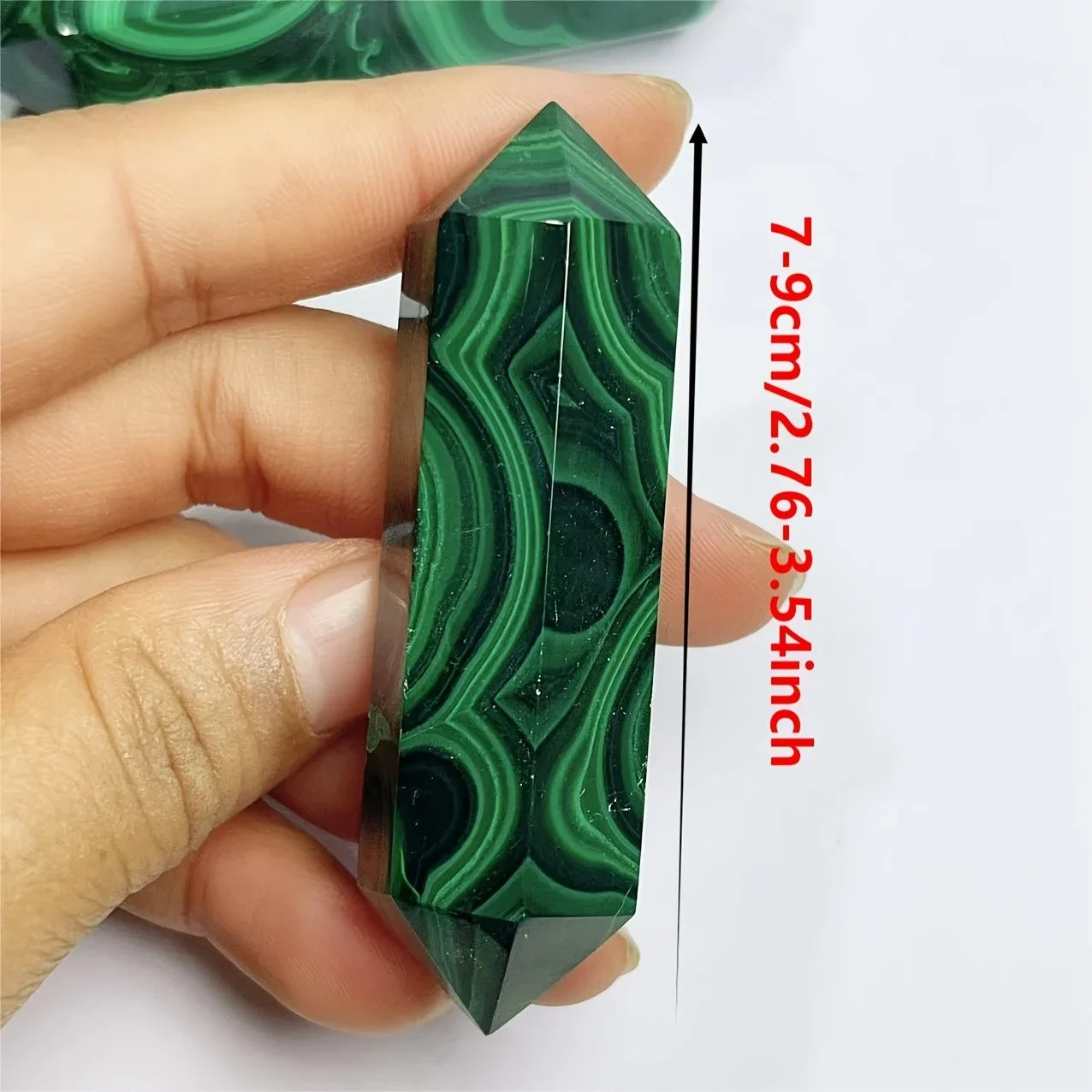 One Piece of Natural Rare Malachite Stone Double-Point Crystal Tower for Jewelry Making, Home Decor, and Holiday Gifts.