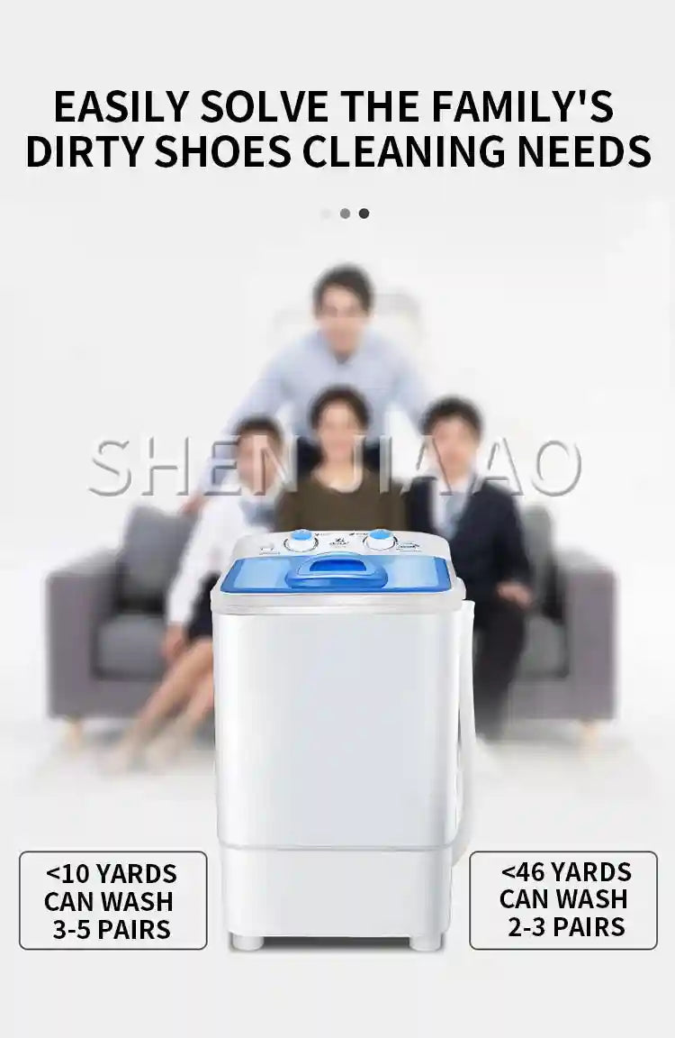 Tidesmit portable electric shoe washing machine side view showing rotating brush bristles for 10-minute quick clean