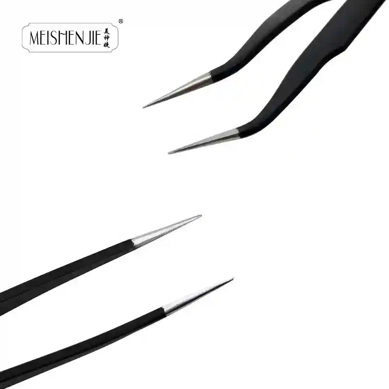 MEISHENJIE 1PC Stainless Steel Curved Straight Eyebrow False Eyelash Tweezers Nail Art Extension Makeup Tool Eeyelashes