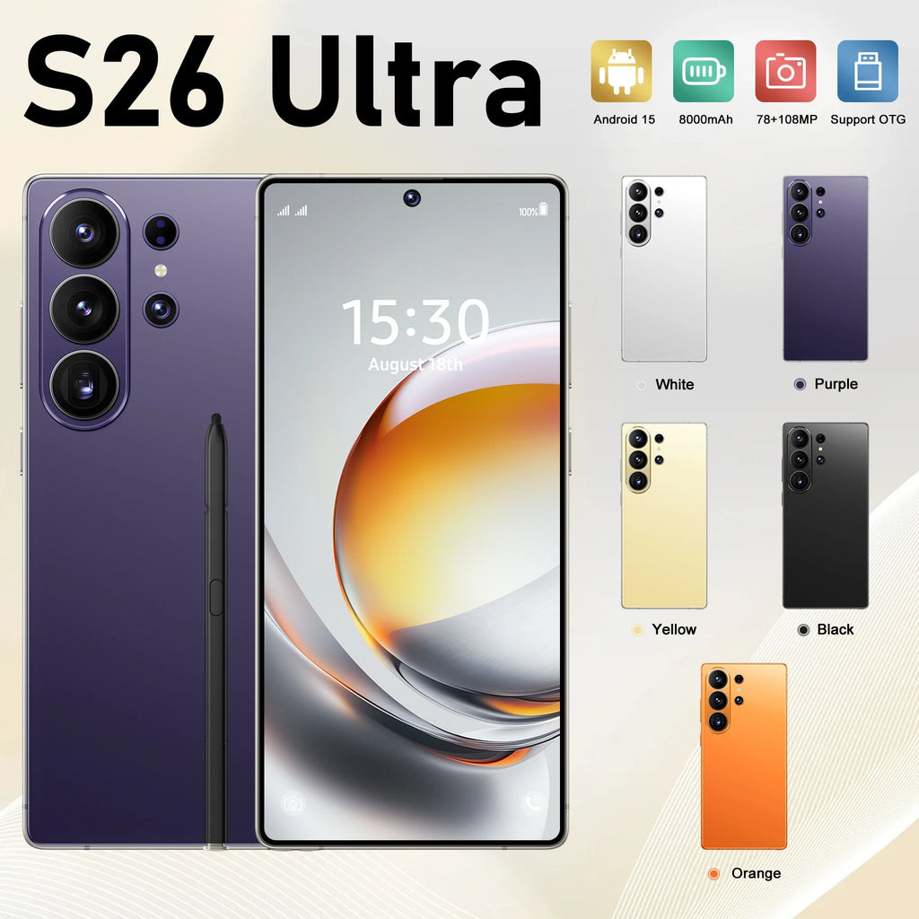 Tidesmit S26 Ultra 5G smartphone with 6.8 inch display, 16GB RAM, 1TB storage, and HD dual-SIM camera features.