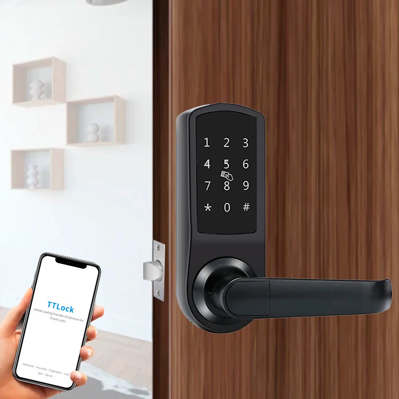 Multiple Entry APP Keypad Code Key RDID Card Systems Smart Home Devices Smart Door Lock Keyless Deadbolt Lock Tidesmit