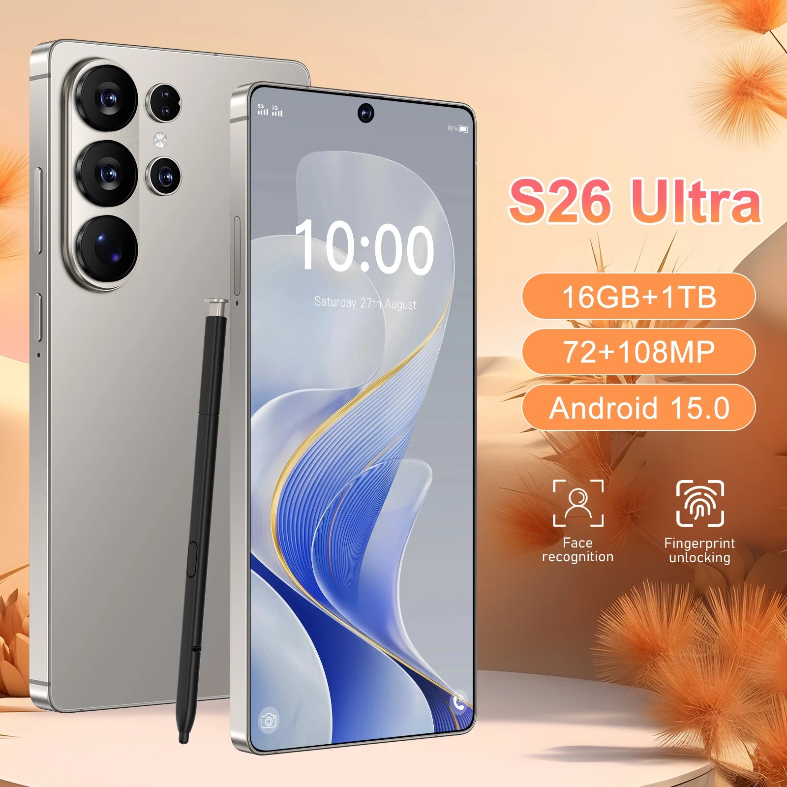 S26 Ultra smartphone with 7.3 inch screen 16GB RAM 1TB storage dual SIM unlocked mobile phone gallery view 9