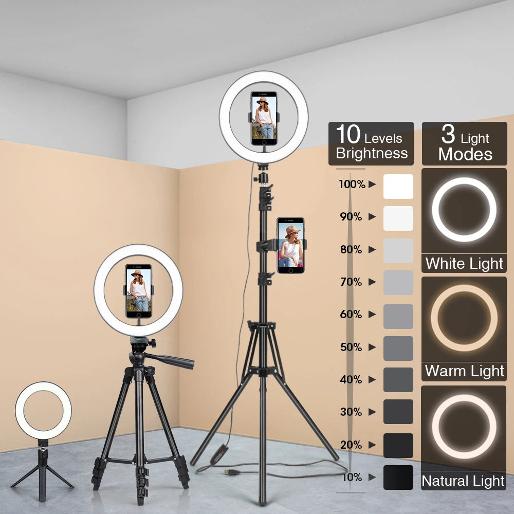 LED Ring Light with Tripod Stand for Live Streaming and Content Creation Tidesmit