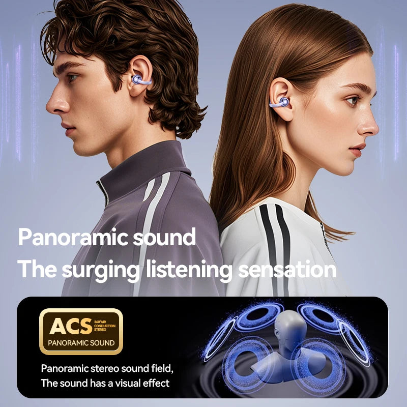 New OWS M91 Ear Clip Air Conduction Open Wireless Earbuds Hi-Res Sound Quality Earphones with AI HD Call and Noise Cancellation Tidesmit