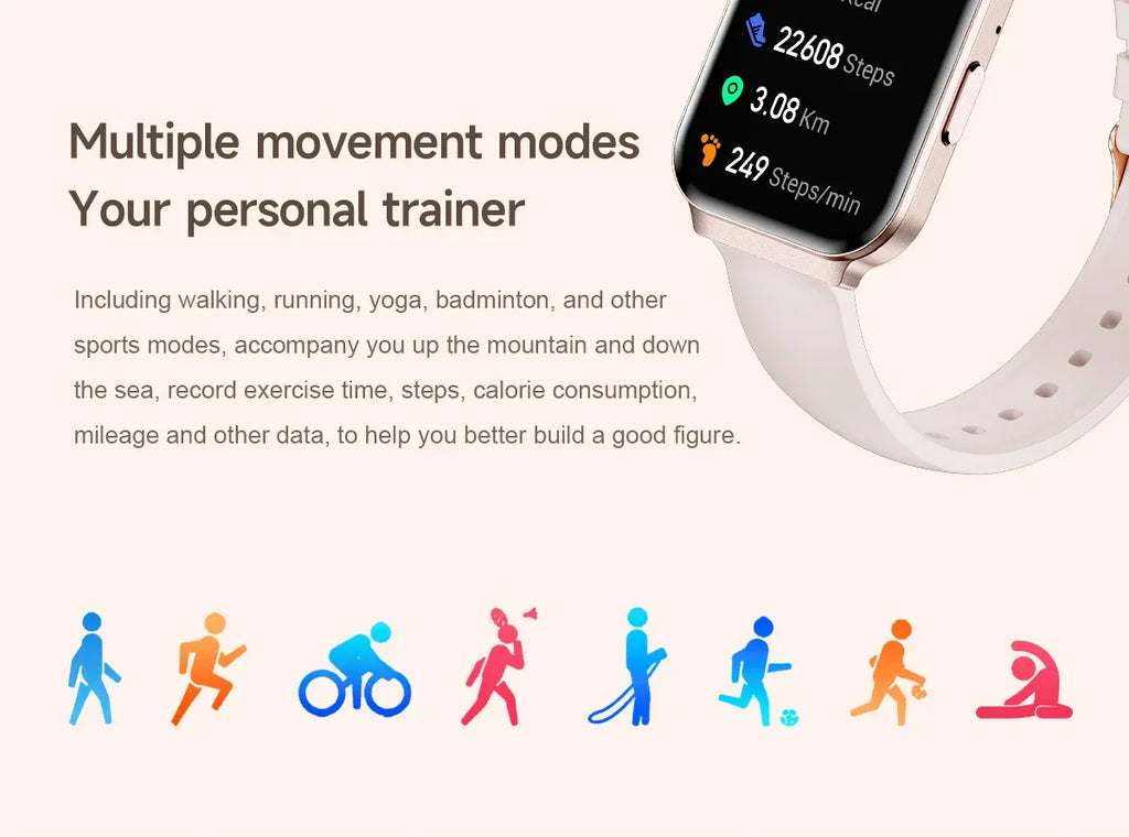 VALDUS Sleep Detection Breathing Training 150mAh Smart Watch Blood Pressure Heart Rate Monitoring Waterproof VS18 Smartwatch - Tidesmit