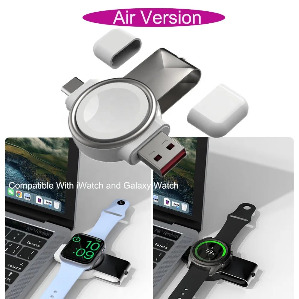 Power bank charger-Air Version Pocket Fast Charging PortableMini Keychain Type C USB Magnetic Wireless Smart Watch Charger Tidesmit