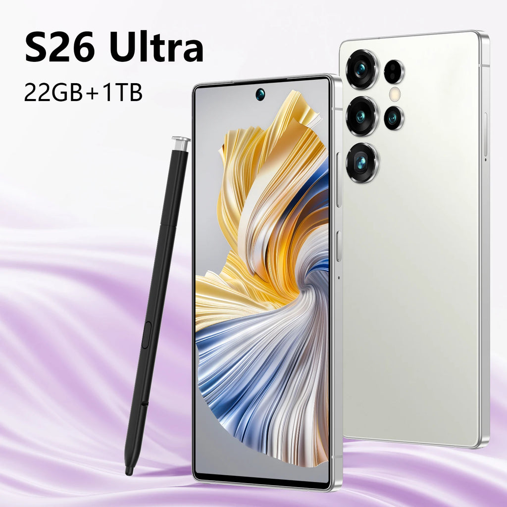 S26 Ultra smartphone with 7.3 inch display 1TB storage and 5G dual SIM unlocked Android mobile phone