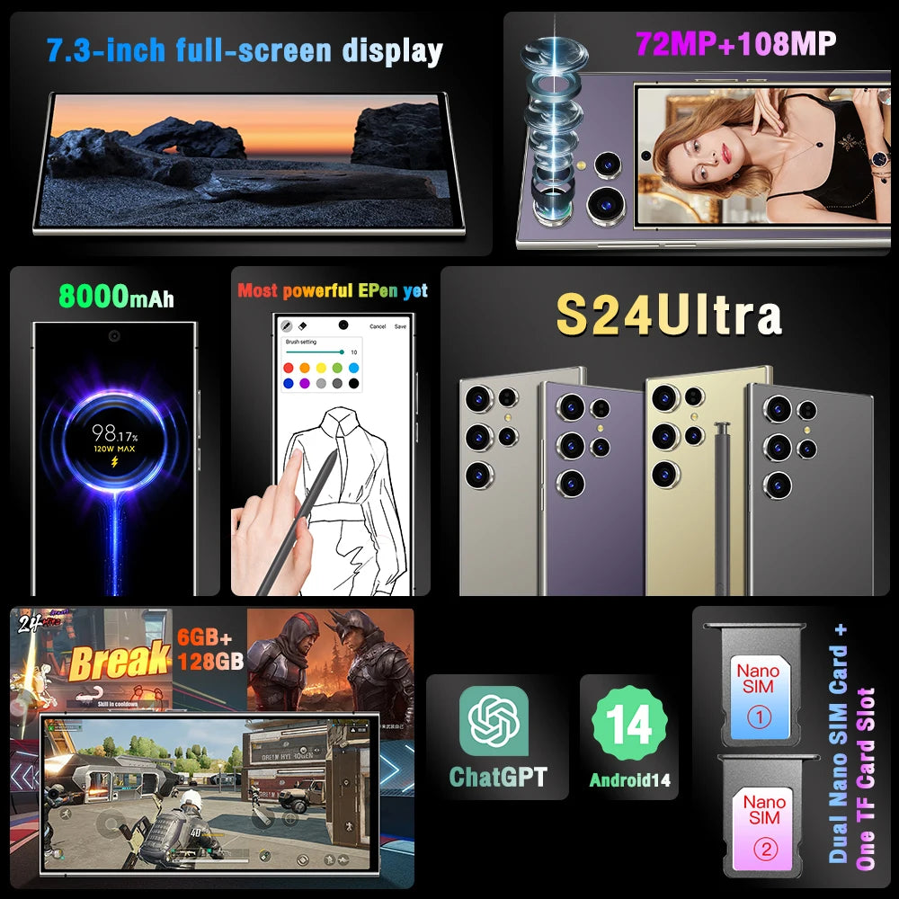 Samsung Galaxy S24 Ultra 5G Smartphone - 128GB Android Phone Tidesmit