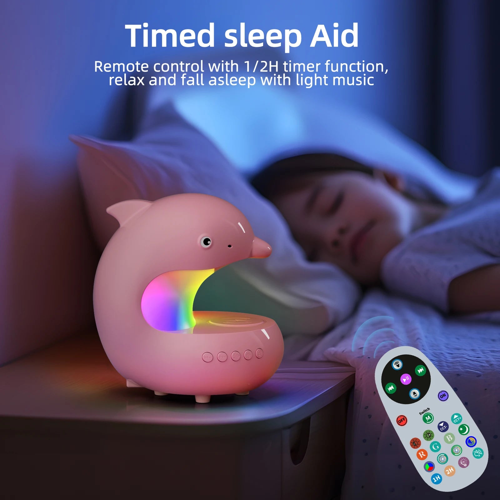 Wireless Charging Phone Music Light Smart Home Decor Desk Lamp RGB Table Lamp USB LED Living Room Bedroom Bedside Night Light Tidesmit