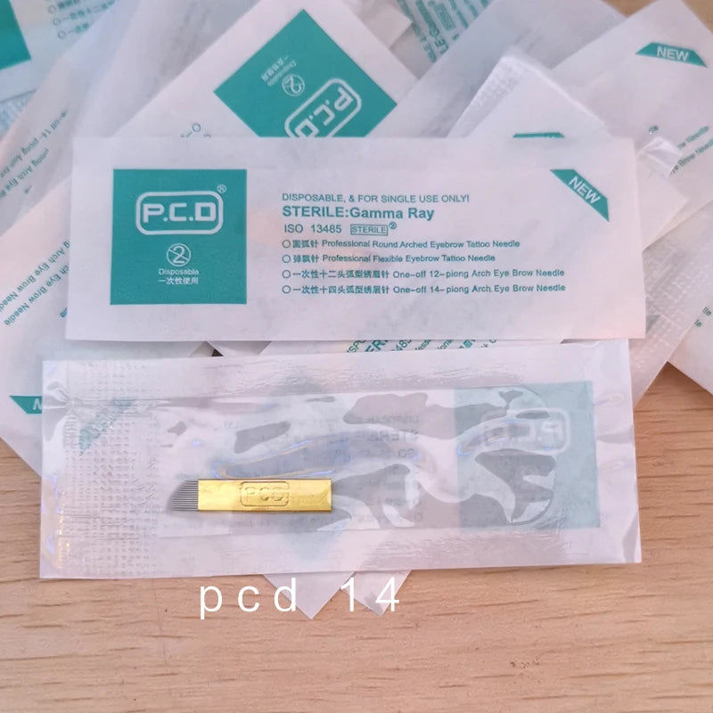 Microblading Blades 100pcs PCD Needle Set for Professional PMU Artists Permanent Makeup Machines Tidesmit