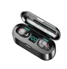 2000mAh F9 Portable Charging Sports TWS 5.0 Gaming Wireless Earbuds Earphone Headphones for iphone for samsung Wireless Black Tidesmit