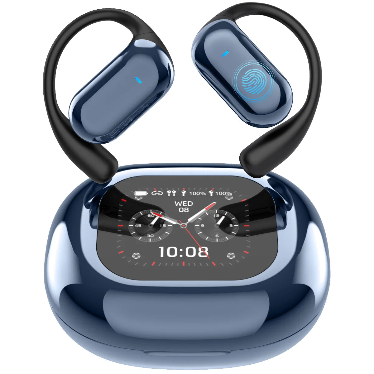 Wireless Earbuds Q16 PRO AI Real-Time Translation Earbuds Two-Way Translator HD Sound LED Smart Screen Black Tidesmit