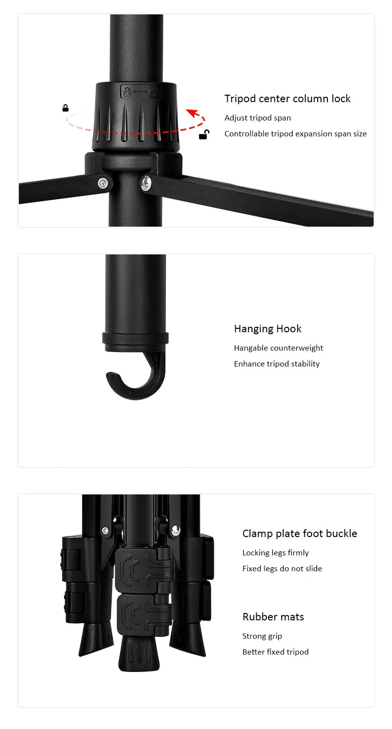 New Lightweight Adjustable LED Ring Light Self-Timer Phone Holder and Camera Tripod for Live Broadcast Equipment Hot Sale Tidesmit