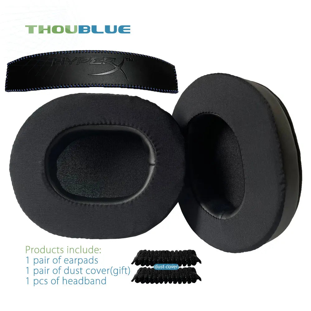 HyperX Cloud Replacement Ear Pads - Memory Foam Over-Ear Cushions 6 and band3 Tidesmit