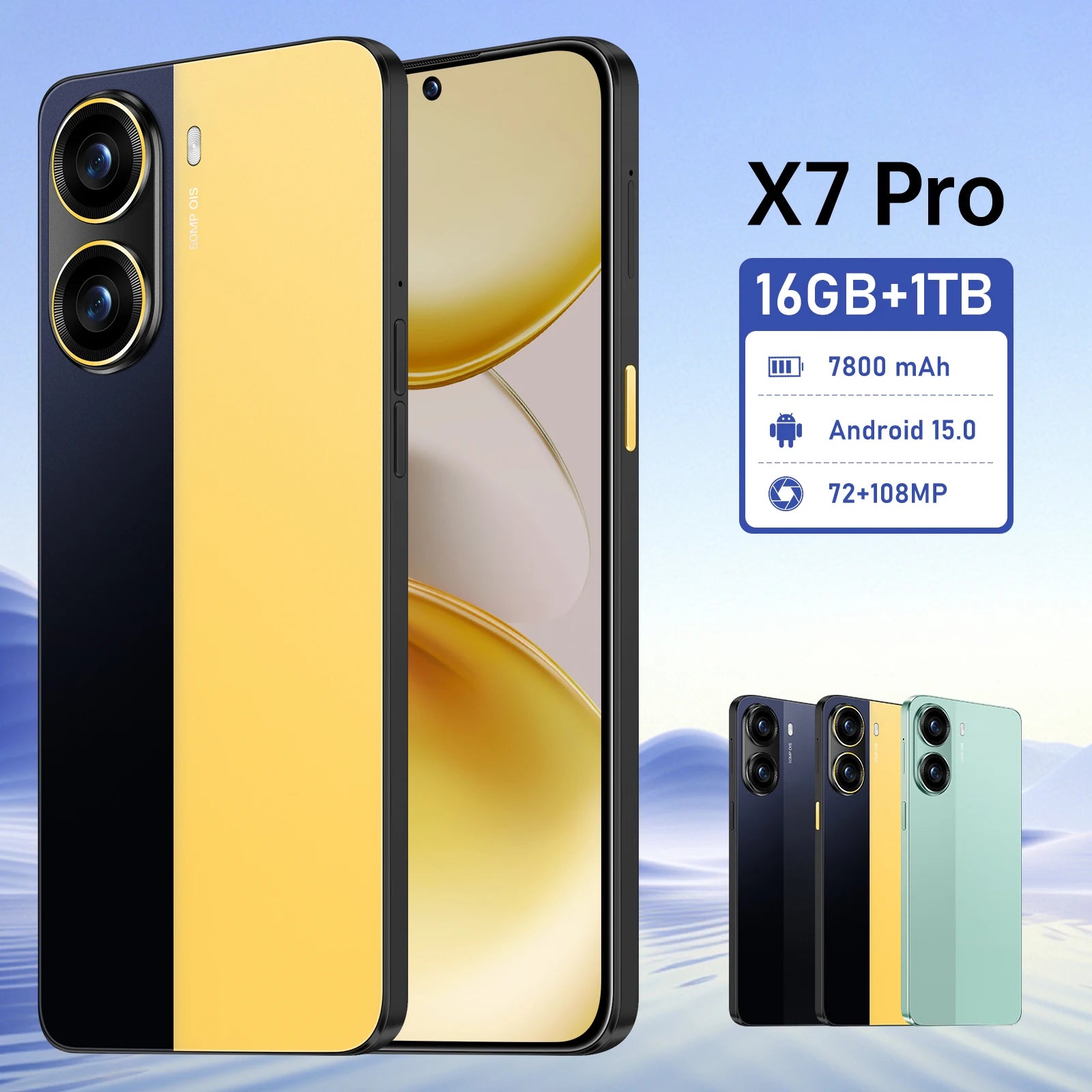 Tidesmit 5G Smartphone, 7.3-Inch HD Display, 16GB RAM, 1TB Storage Tidesmit