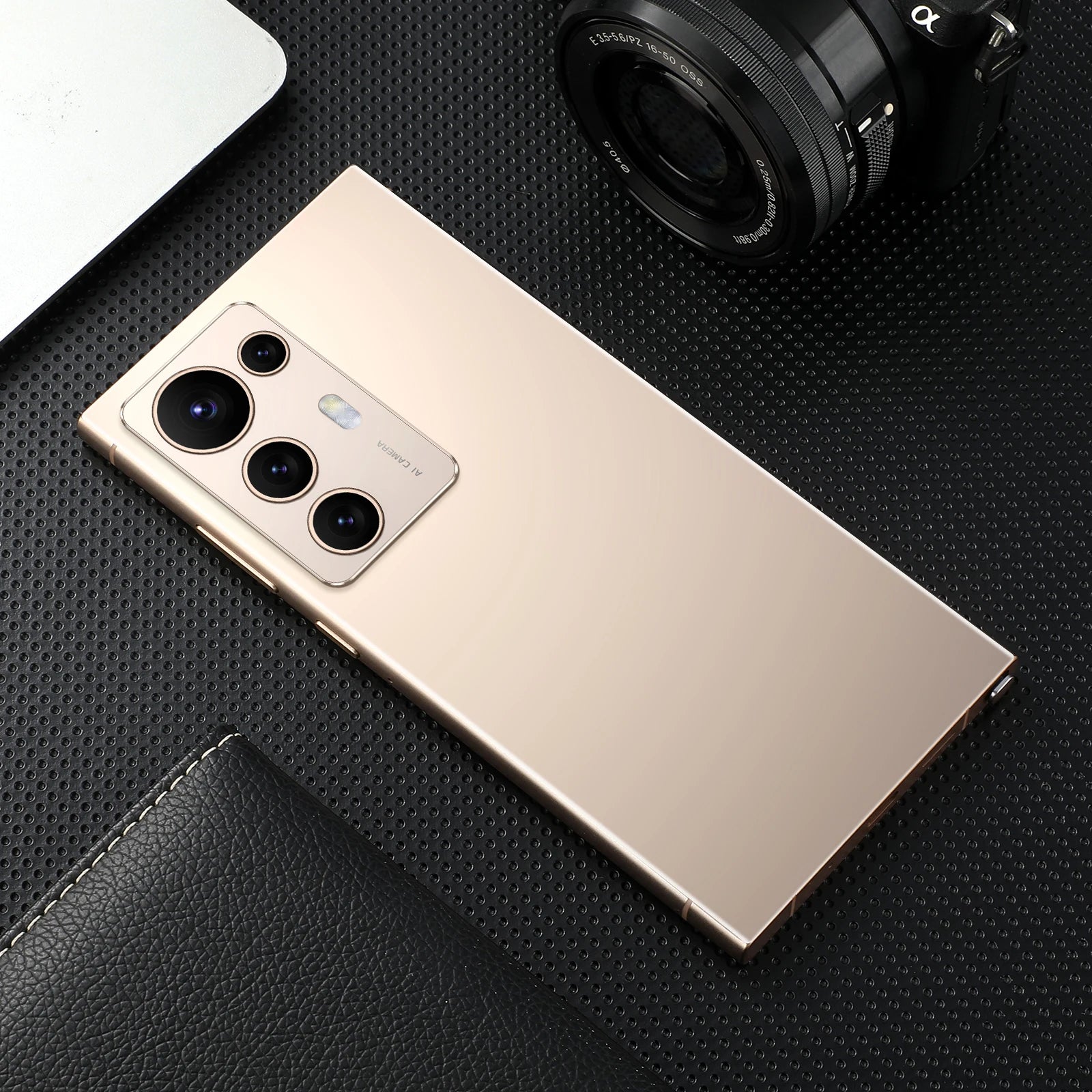 8+256GB Smartphone Android Cell Phone Mobile Phones Original Cellphone 7.3 Inch 4G 5G GSM WiFi Touch Screen Smart Phone Gold 8g 256 GB Tidesmit