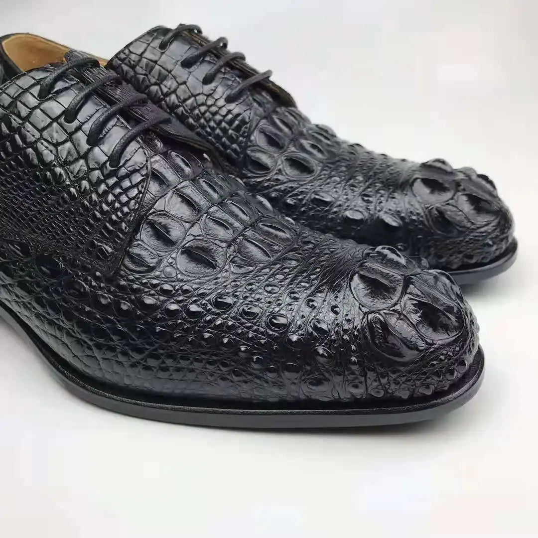 Goodyear Genuine Crocodile Leather Shoes Original Modish Stylish Alligator Dress Shoes Trendy New Customized Shoes Men