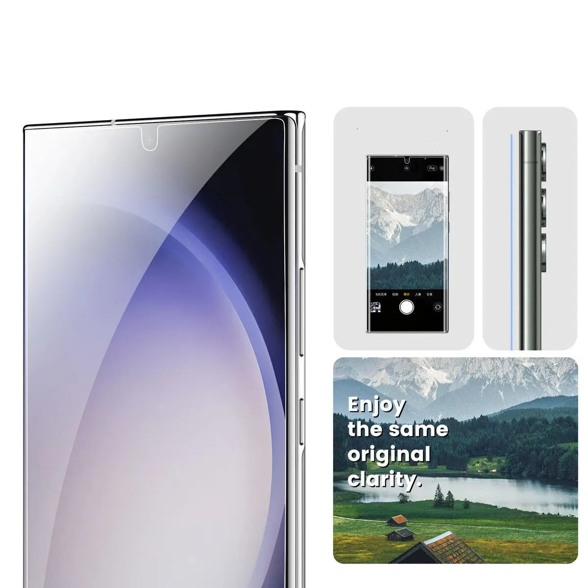 24u/S23/22/21+ Curved Surface HD Clear Ceramic Soft Film Screen Protector Pull-Free Cabin Anti-Fingerprint Anti-Scratch for Tidesmit