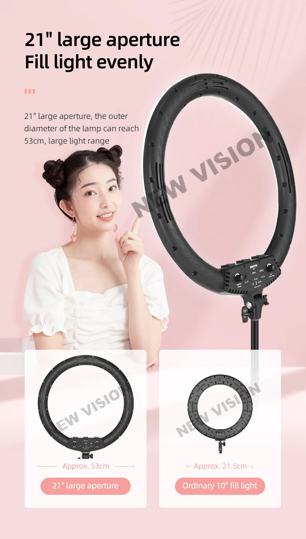 18 Inch LED Ring Light with Remote - Bi-Color Content Creation Kit Tidesmit