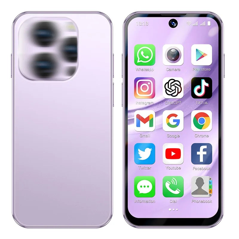 Hot Sales XS19 Pro Mini Smartphone 4-inch Android 12 Version Full Network 4G Smart Phone Supports Google Play Store 64GB Memory Pink 3 G 64 GB Tidesmit